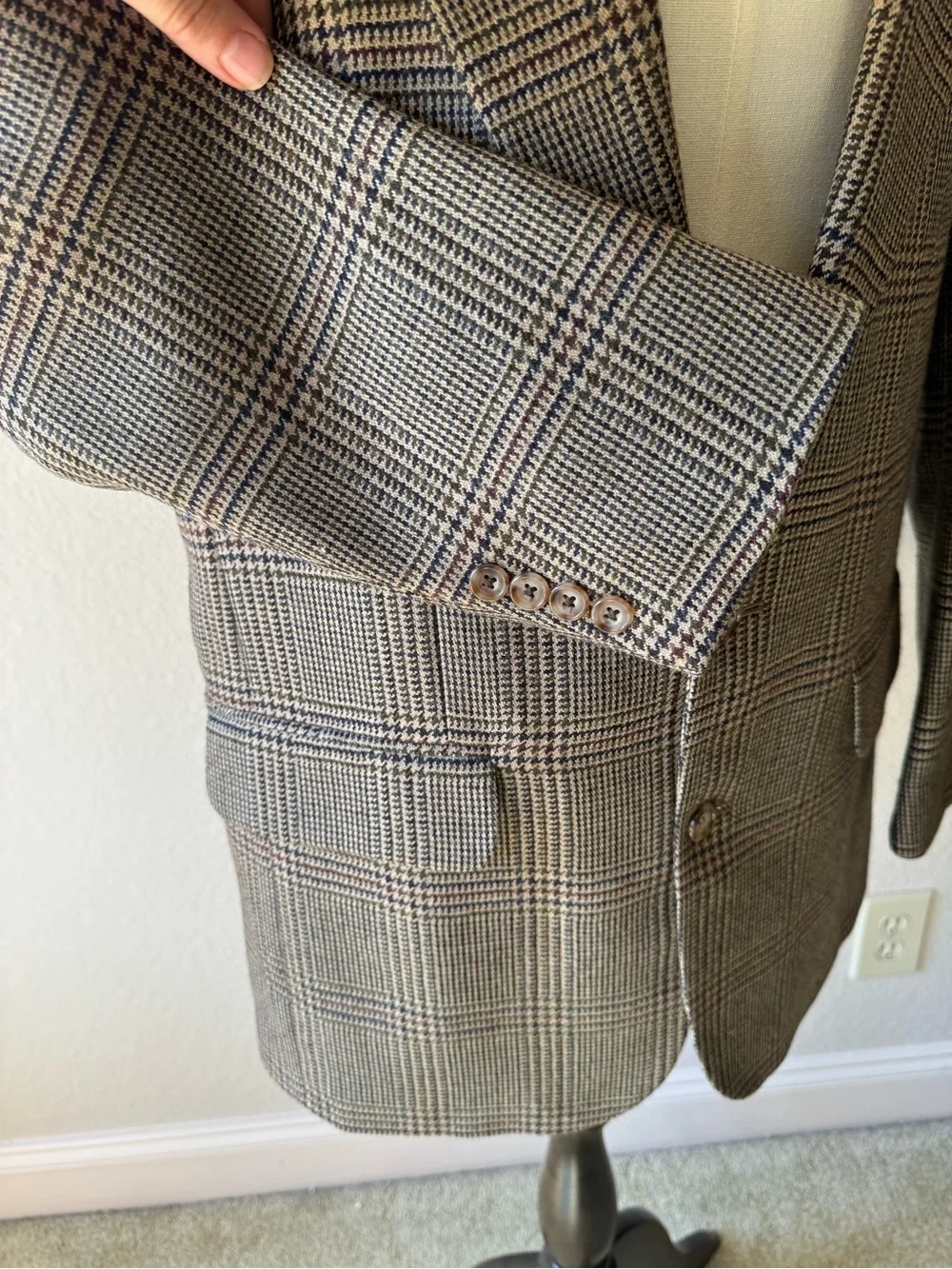 Oscar de la Renta Houndstooth Sport Coat Vintage